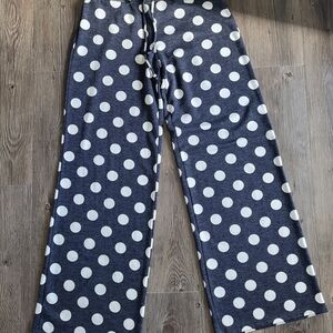 JODIFL Black and White Polka Dot Wide Leg Pants